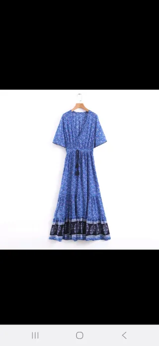 Vestido BerryGo Estampado Azul Talla Única