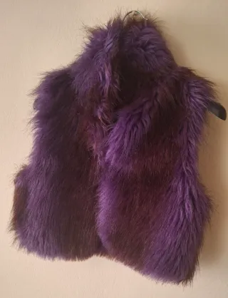 Gilet pelliccia sintetica viola Tg. M