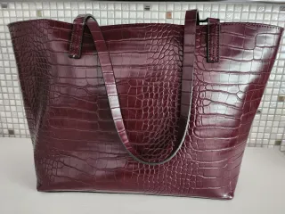 Borsa effetto coccodrillo marrone/viola