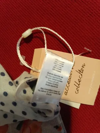 Foulard donna fantasia floreale e pois blu nuovo