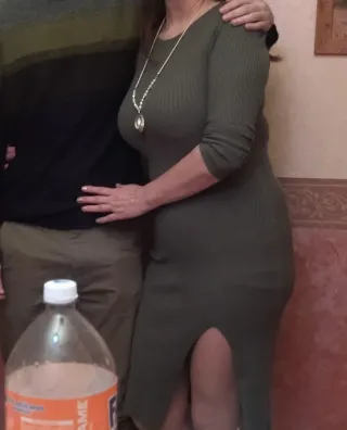 Vestido de punto mujer verde