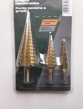 Brocas escalonadas HSS cónicas 3 uds
