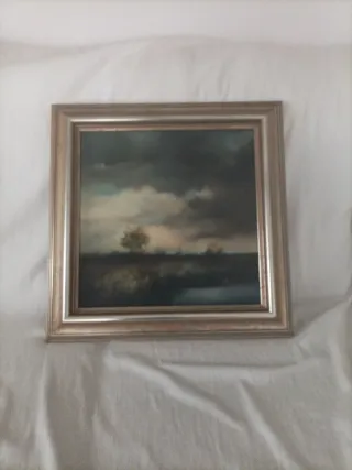 Óleo paisaje Luis Calvo Diez.Zaragoza