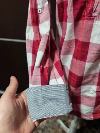 Camisa cuadros roja y blanca