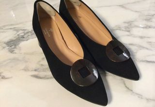 Zapatos de fiesta negros, tacón de 5 cms.