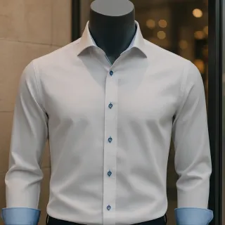 Camisa Zara Man Blanca Dibujo Brillante Talla M