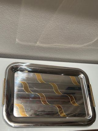 Vassoio Morinox disegno in oro 24K