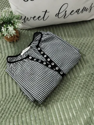 Vestido cuadros vichy negro y blanco