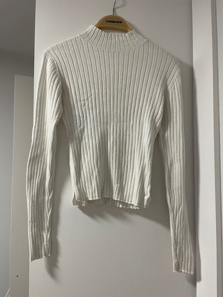 Jersey blanco de canalé