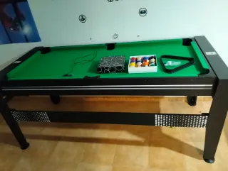 Mesa de Air Hockey con Discos y billar dos en uno