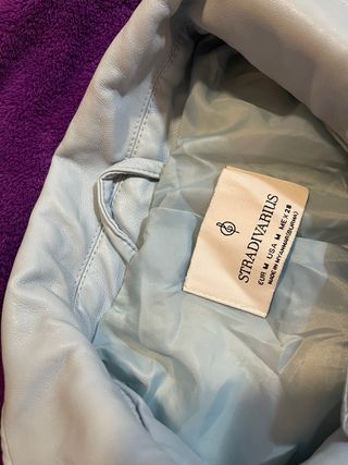 Chaqueta Biker Cuero Turquesa