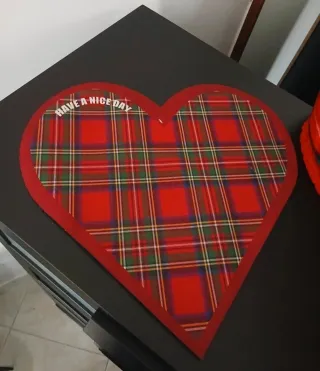 4 Tovagliette Cuore Tartan
