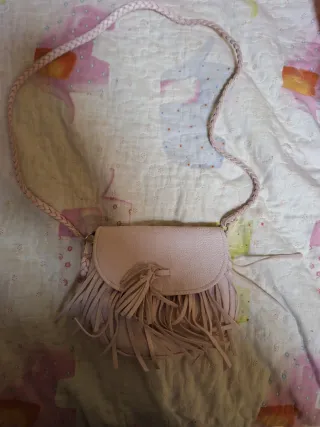 Bolsito flecos niña rosa