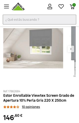 Tenda a rullo grigia traslucida 220 cm