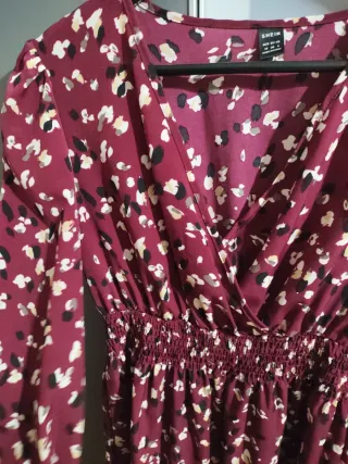 Vestido midi estampado manga larga