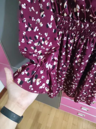 Vestido midi estampado manga larga