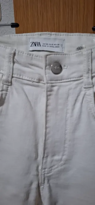 Pantalón vaquero mujer Zara pitillo blanco