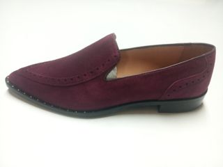 Mocasines ante morado T37 suela cuero