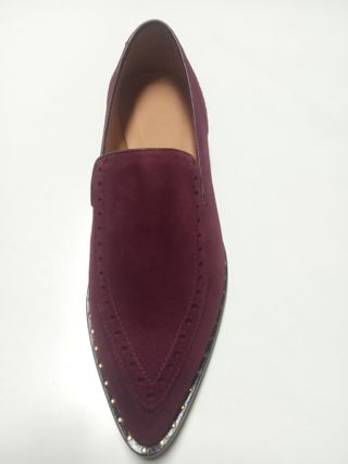 Mocasines ante morado T37 suela cuero