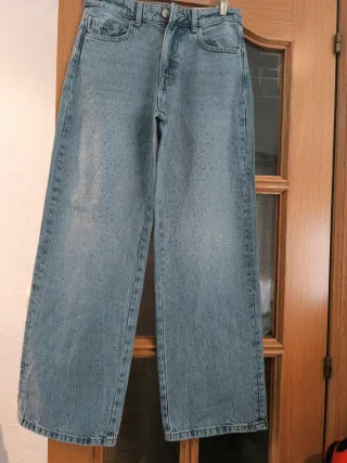 Pantalones vaqueros mujer con pedrería