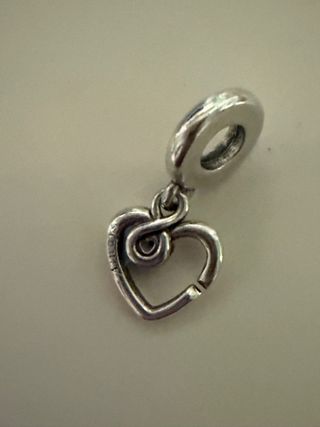 Charm cuore infinito strass argento