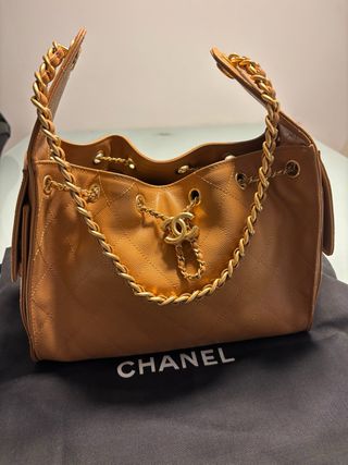 Bolso Camel Piel Granulado Nuevo