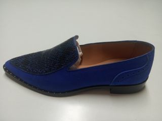 Mocasines azul ante y serpiente talla 37