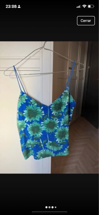 Top lentejuelas Mango azul y verde