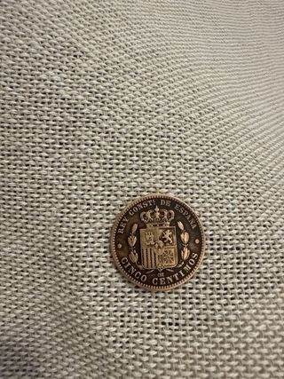 Moneta antica 5 centesimi spagnoli