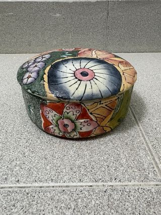 Caja joyero cerámica flores multicolor