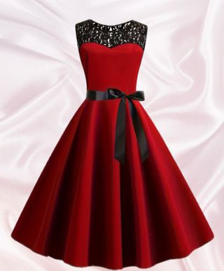 Vestido rojo y negro