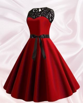 Vestido rojo y negro