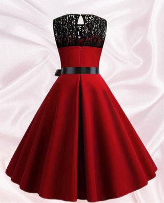 Vestido rojo y negro