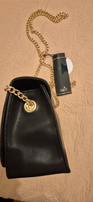 Bolso de fiesta Starlite negro con tachuelas dorad