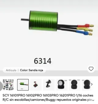 Motor SCY 16101PRO 1/16 sin escobillas