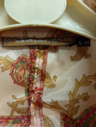 Camicia Seta Indiana Beige Multicolor