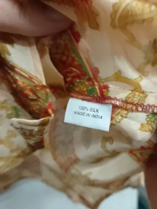 Camicia Seta Indiana Beige Multicolor