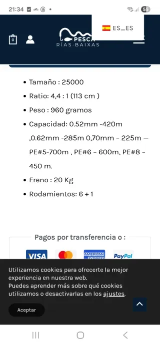 Shimano Saragosa 25000 SW Carrete Pesca