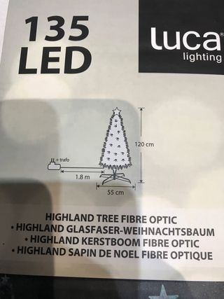 Árbol de Navidad 120cm 135 LED Fibra Óptica