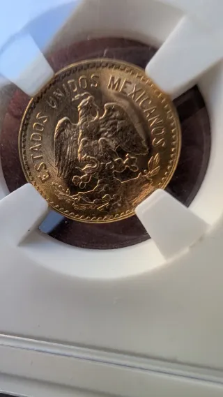 Moneda Oro 5 Pesos Mexicanos 21k 1945