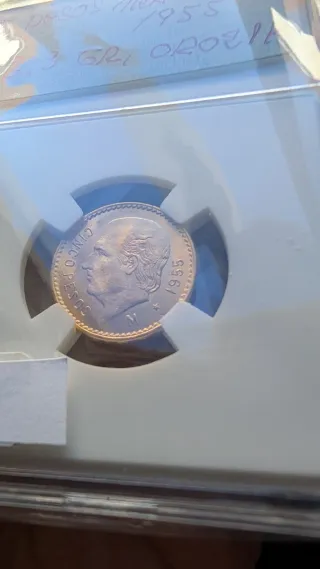 Moneda Oro 5 Pesos Mexicanos 21k 1945