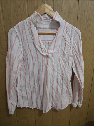 Blusa Camiseta Rayas Rosas y Blancas