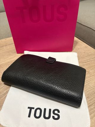 Cartera Tous Negra Piel Grabada