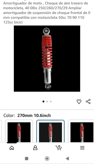 Amortiguador Moto 270mm 10.6inch