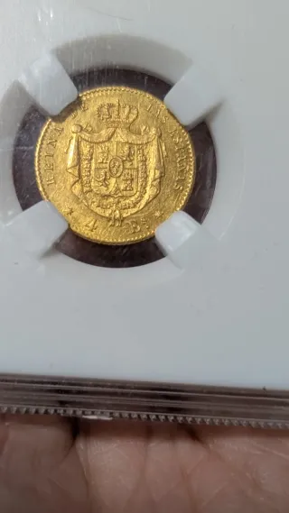 Isabel 2ª Oro 1867 cuatros escudo 3.2 gramos