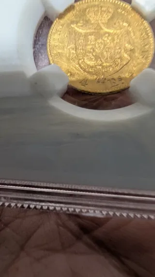 Isabel 2ª Oro 1867 cuatros escudo 3.2 gramos