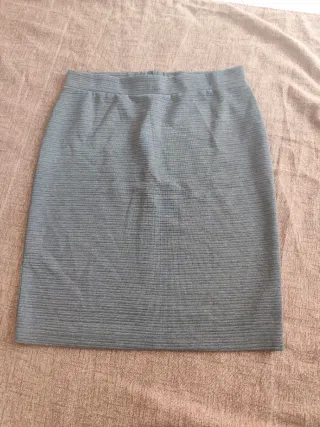 Gonna tubino grigia a coste