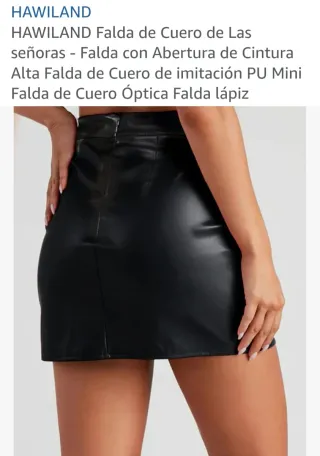 Falda cuero sintético HAWILAND negra