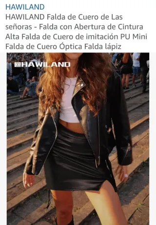 Falda cuero sintético HAWILAND negra