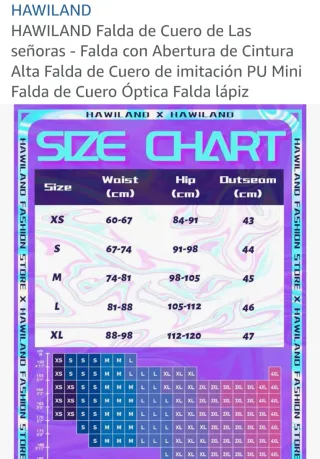 Falda cuero sintético HAWILAND negra